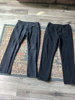 Two Pairs of Dark Denim Jeans Men’s 32/33